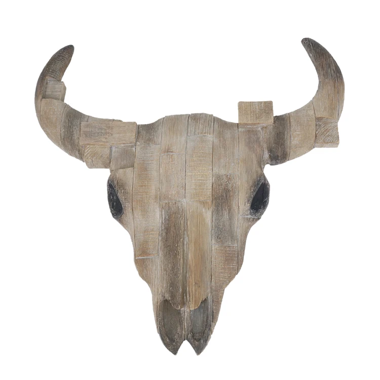 

Resin wood-like brown bull head wall, wall decoration, cliff decoration