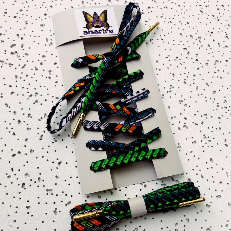 

African Print Shoelace New Pattern Ankara Design Accessories Shoelace Cotton Wax Wholesale, As pictures