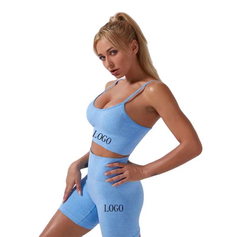 

women custom logo ombre seamless yoga set shorts sleeve crop top high waisted leggings gym fitness workout set