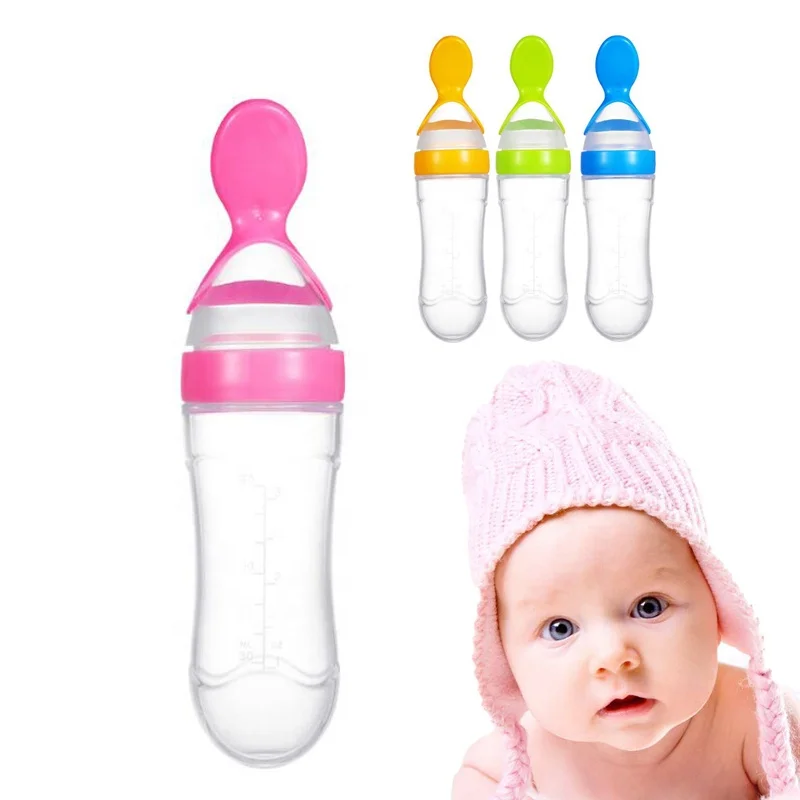 

Wholesale silicone baby bottle spoon feeder baby feeding bottle spoon