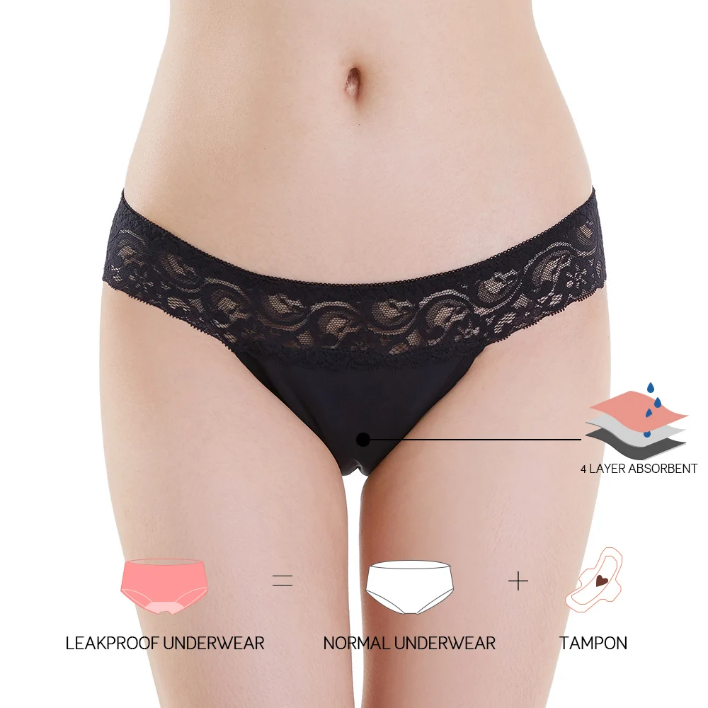 

LYNMISS Dropshipping Thong Sexy Menstrual Period Panties Reusable Culott Menstruel Period Underwear Leak Proof