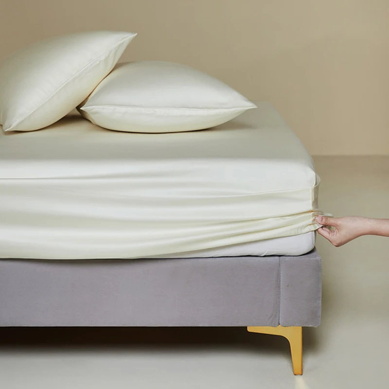 

Wholesale custom 100% Lyocell tencel fabric flat bedsheet tencel fitted bed sheet for bedding set