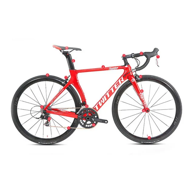 

Carbon fiber wind breaking C brake road bike  22 speed road race bicycle, Red/silver/beige/white&red etc