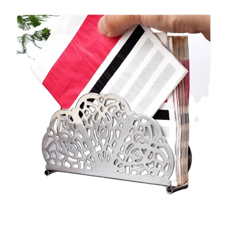 

Creative wedding decor Paper Serviette Dispenser Vertical Decorative Tissue Rack Box for Dining Stainless Steel Napkin Holder