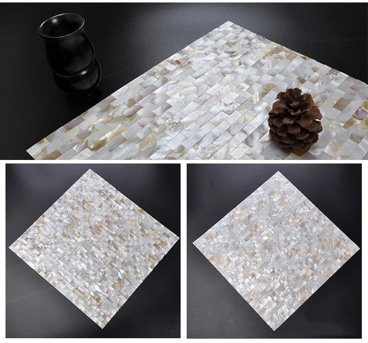 Hot selling mother of pearl shell seamless mosaic wall paper for home decor