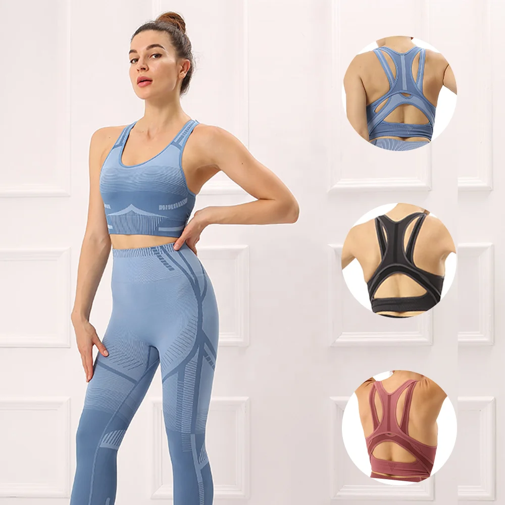 

Fashion clothing gym 2 pieces fitness & yoga wear yoga sets seamless set bra and yoga pants