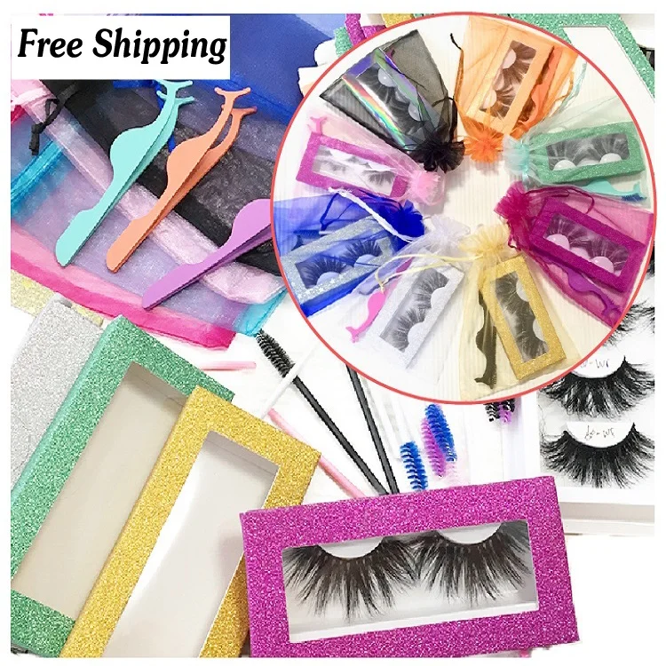 

Sales! Free shipping wholesale 25mm 30mm 3d real mink eyelashes with glitter paper box