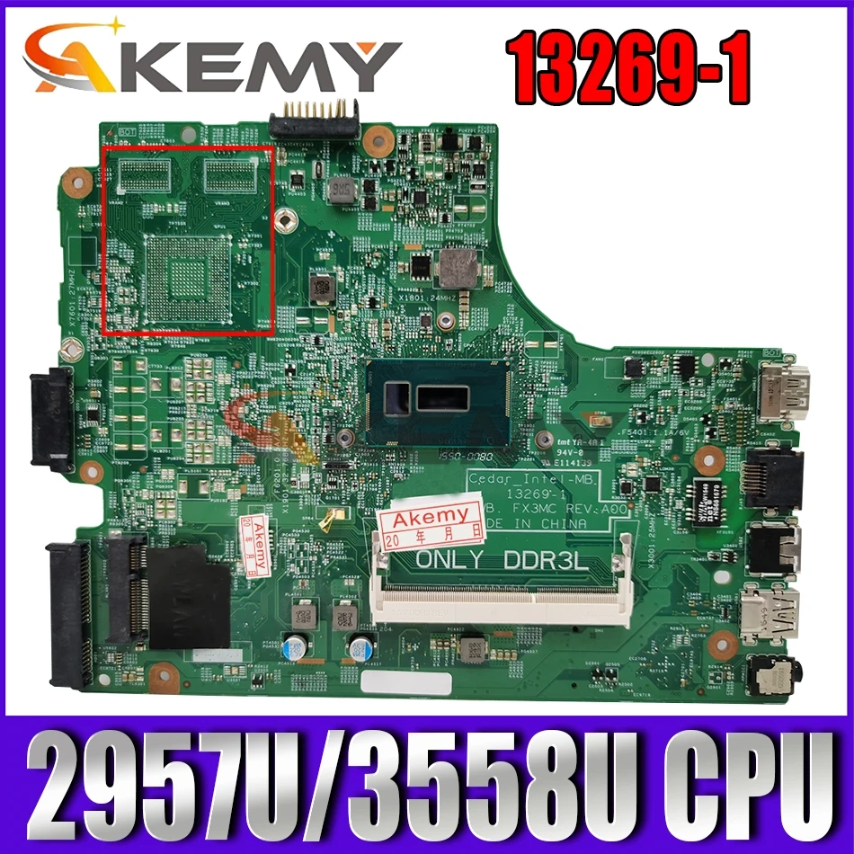 

13269-1 Motherboard for Dell 15 3442 3542 3443 3543 Laptop Motherboard with 2957U/3558U FX3MC CN-0P34KX P34KX mainboard