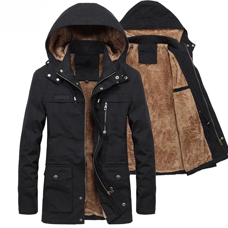 

New Winter Jacket Men Thicken Warm fur Hooded Parka Coat Fleece Men's Jackets Outerwear Overcoats Size M~5XL Thick Warm Jacket