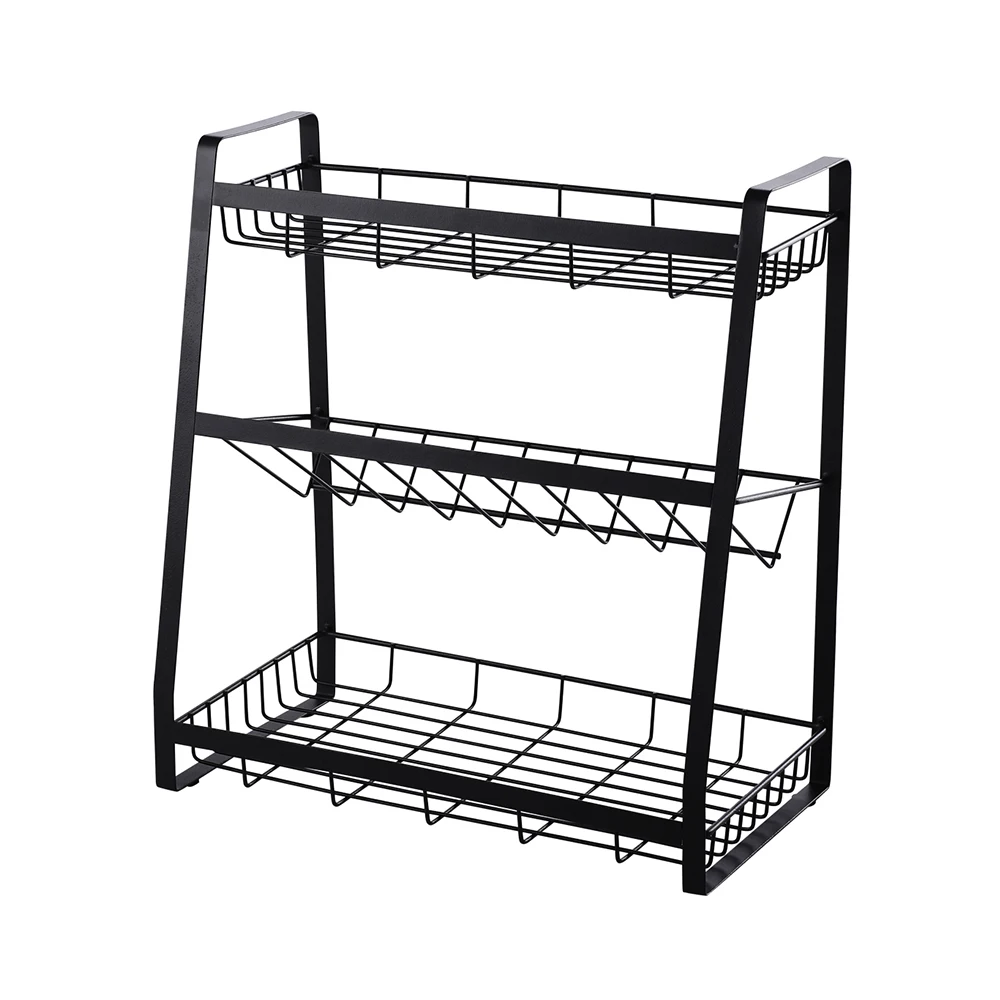 

ORZ0150 Amazon hot sell Kitchen Counter Shelf Organizer Pantry Storage Spice Rack, Black