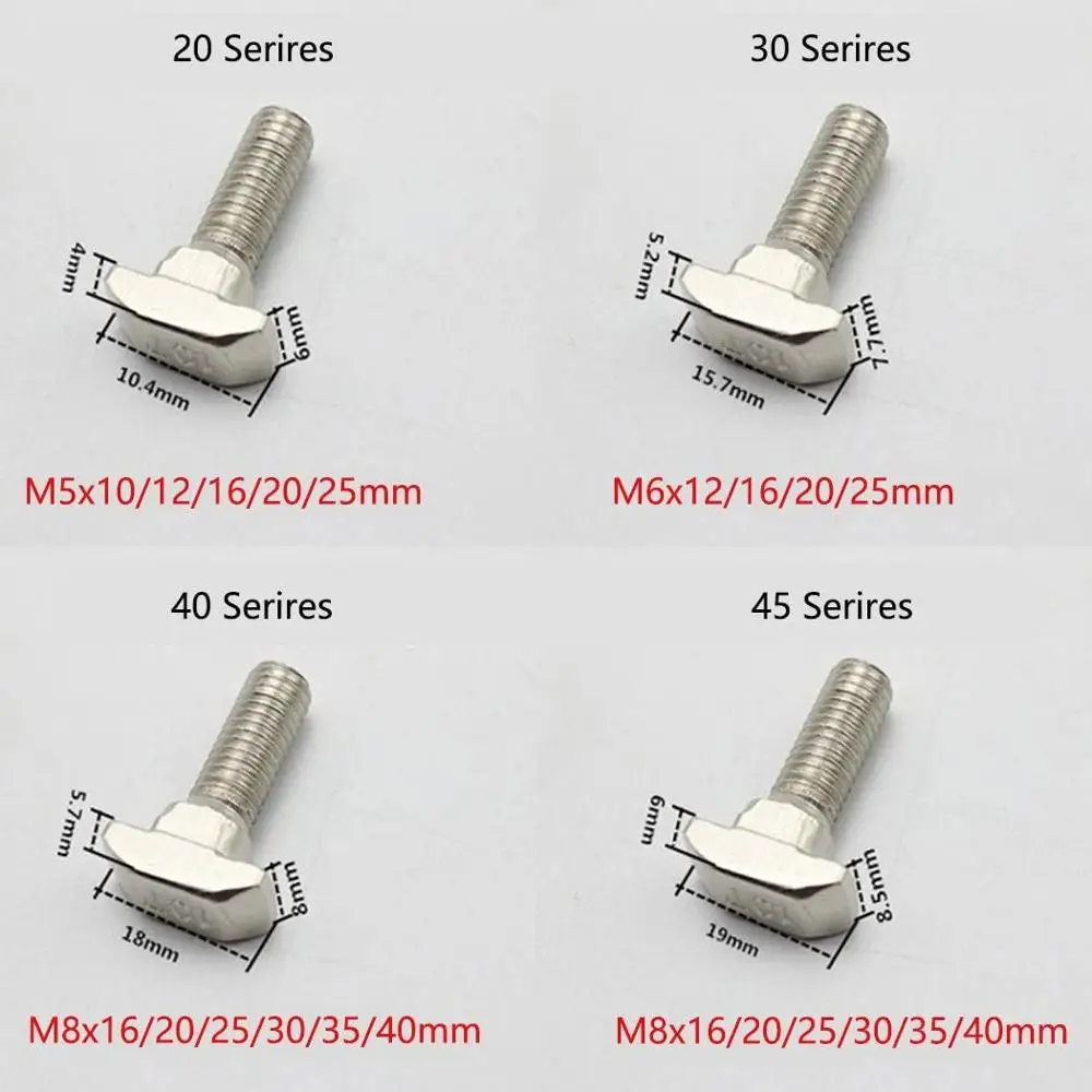 
T-Slot Head Stainless Steel Drop-in Stud Sliding Screw Bolt T Bolt 