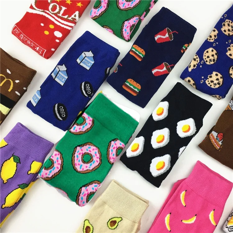 

Top quality women Fruit sock happy thigh high socks, Black,white,pink,purple,green