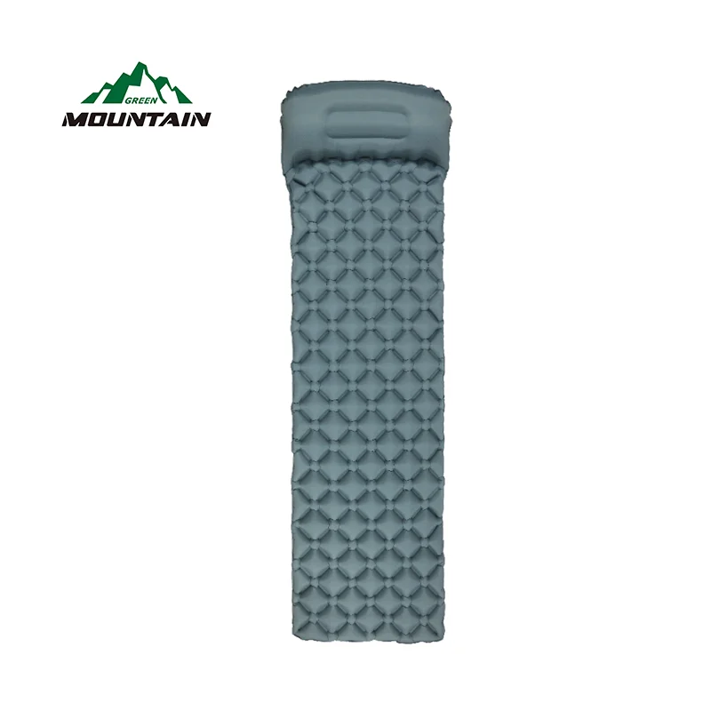 

Outdoor Camping ultralight lightweight inflatable self-inflating insulated folding backpack air sleeping pad mat with pillow, Customized