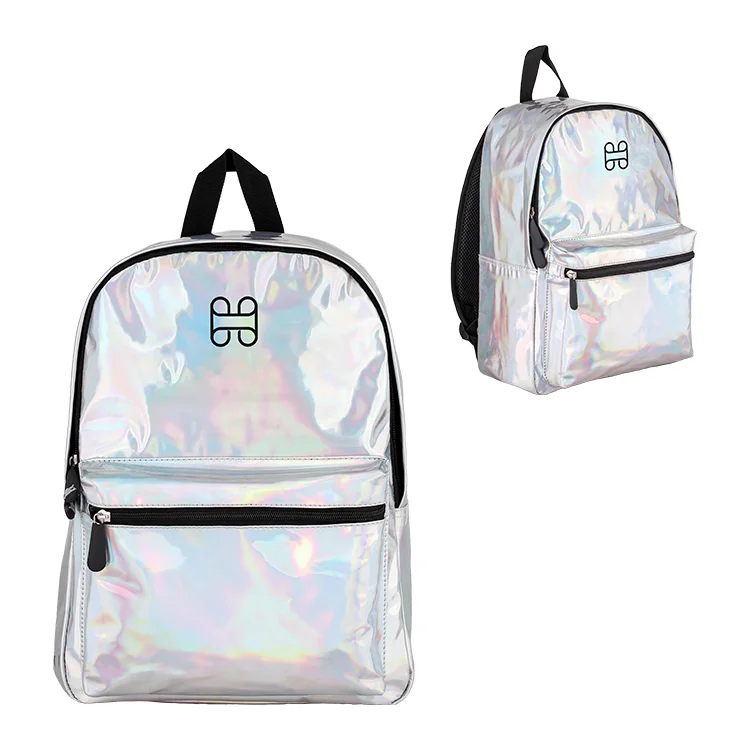 

Girl's trending holographic backpacck for school/back to school backpack silver PVC backpack