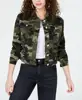 Hot Sale Juniors Camo Printed Denim Jacket Long Sleeve Turn Down Collar Short Bomber Jean Jacket