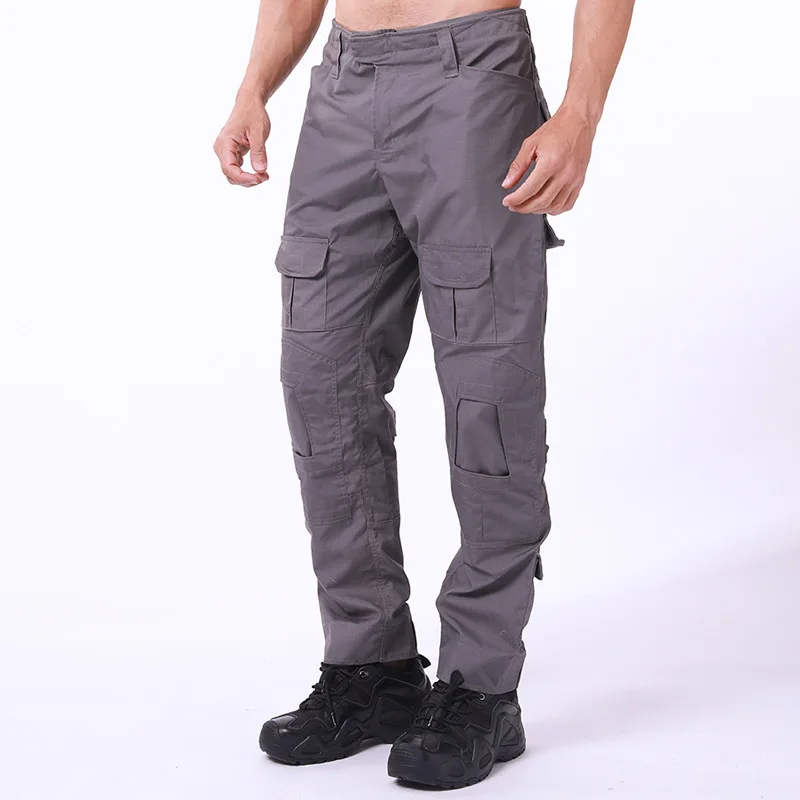 

Multi Pocket Adjustable Breathable Army Camouflage Casual Pants For Men, Gray