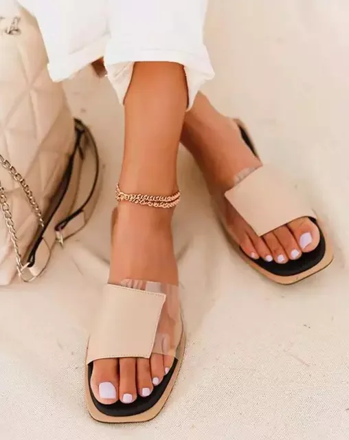 

B African&American new arrivals Fashion all-match Light luxury style Lazy flat sandals women outdoor simple plus size slippers, Picture colors or customized