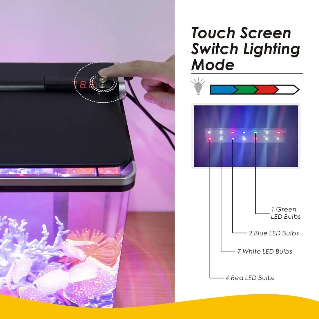 Hygger Smart 4 Gallon Fish Tank Starter Kit Small Glass Desktop