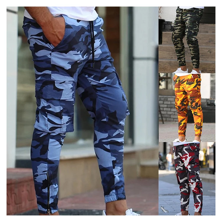 

Wholesale Mens Camouflage Quick Dry Running Gym Long Cargo Pants Men's Trousers