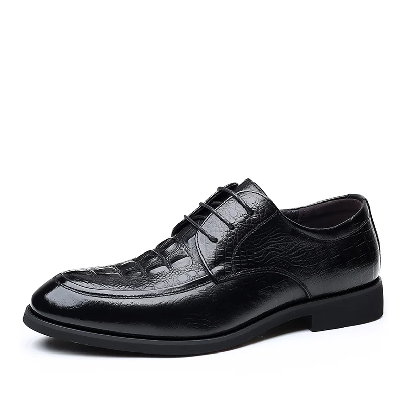 

New Trend Fashion Cowhide Genuine Leather Pointed Toe Height Increased Business Men's Dress Shoes