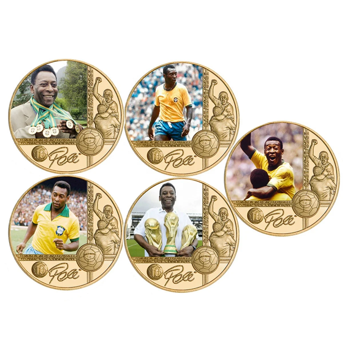 

Hot Sale The King Of Football Pele Gold Commemorative Coin In Memory Of Pele Custom Coins Souvenir Gift For Fans