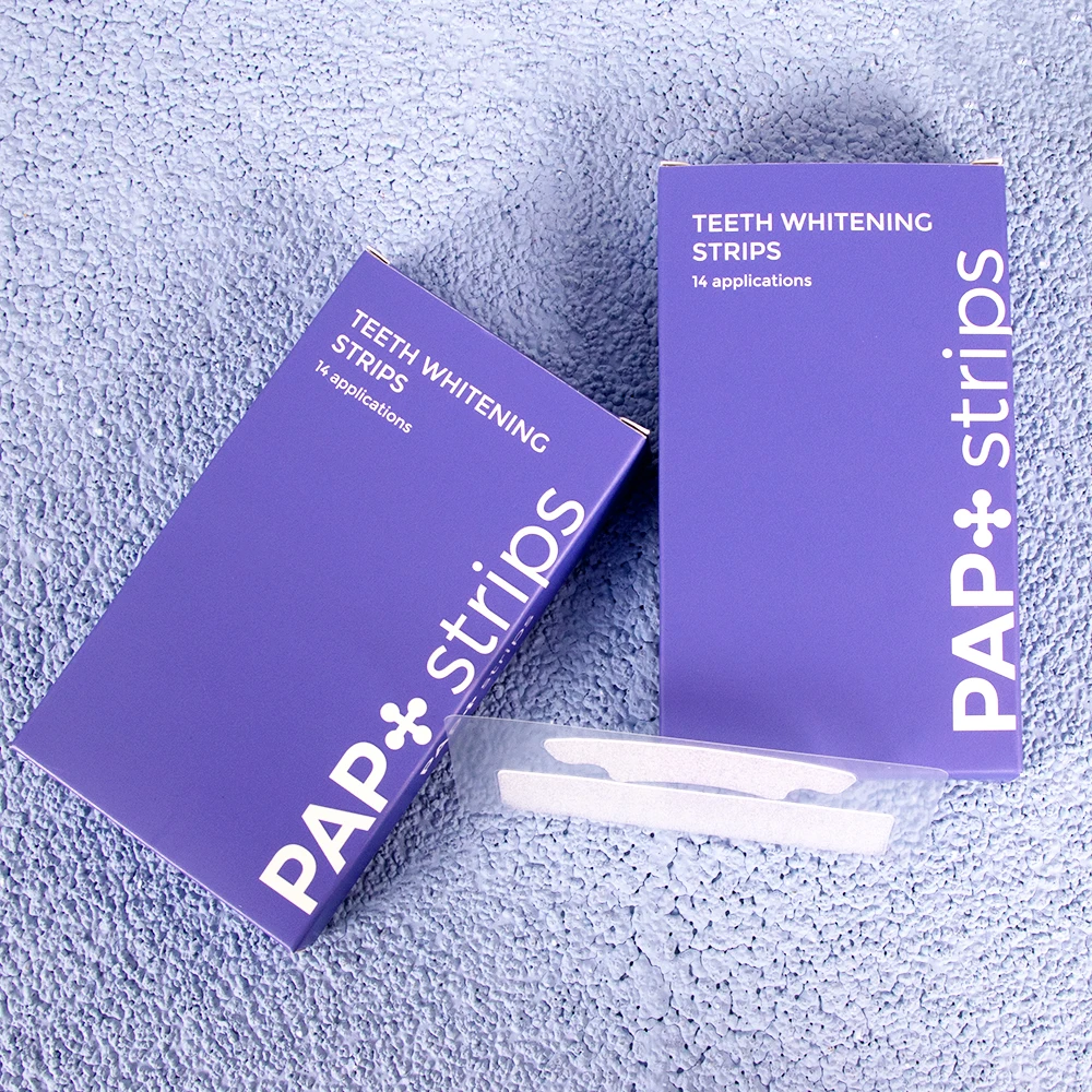 

CE Approved 14PCS Pouches PAP Teeth Whitening Strips Private Label Non Peroxide Tooth Whitening
