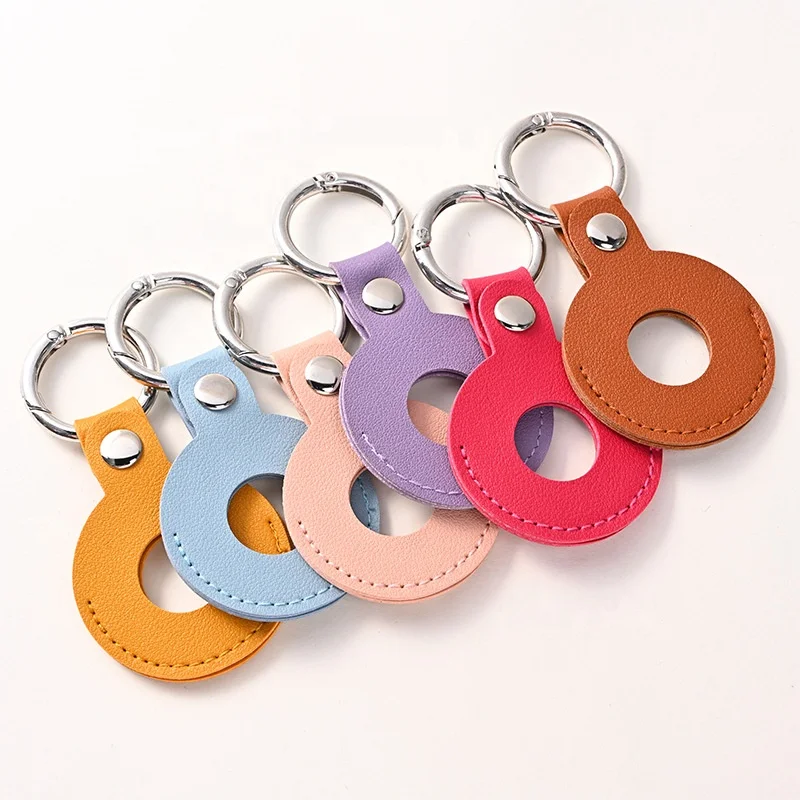 

PU leather airtag Holder Covers Case Wallet Pet Accessories Tracker Keychain Leather Airtag For pets, 15 different colors available