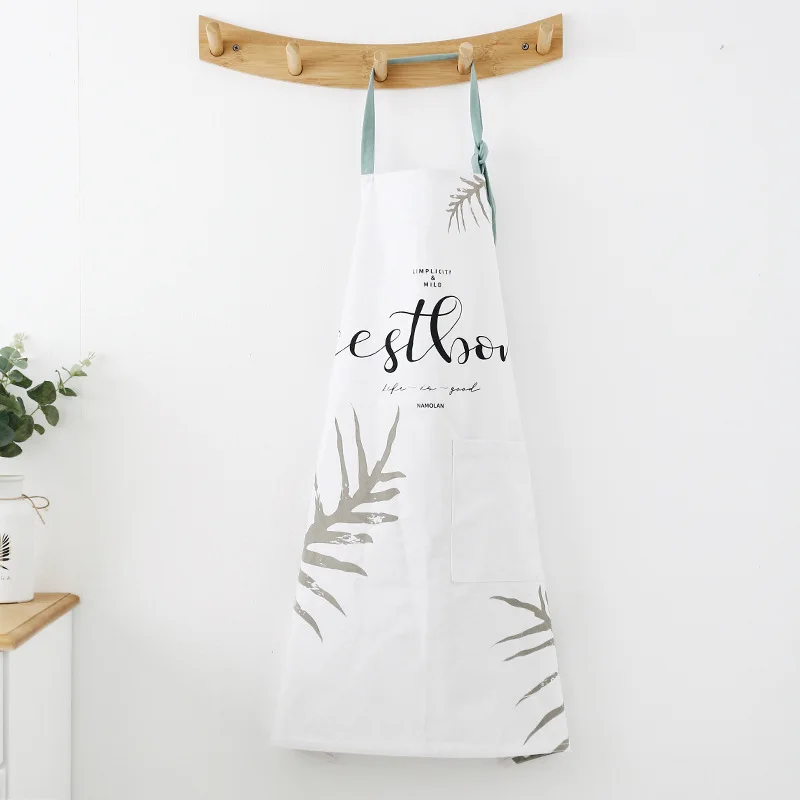 

Home Cooking Baking Coffee Shop Cleaning Aprons Bronzing Love Pattern Cotton Apron Adult Bibs Kitchen Accessories, As photo
