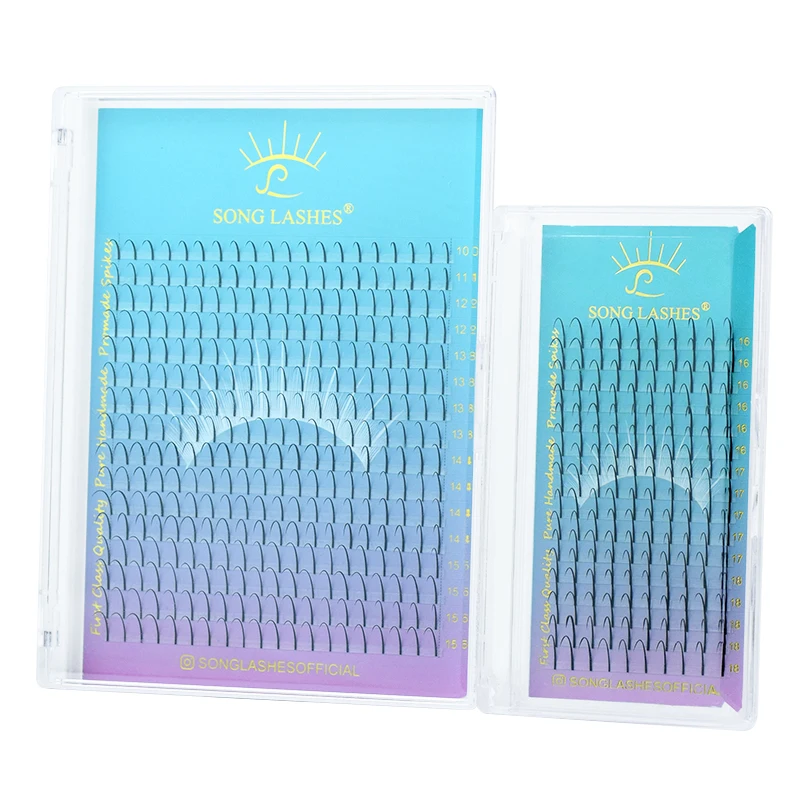 

song lashes top quality 16 rows 0.07 C/D curl Wispy Spikes Lashes Eyelash extension, Matte black