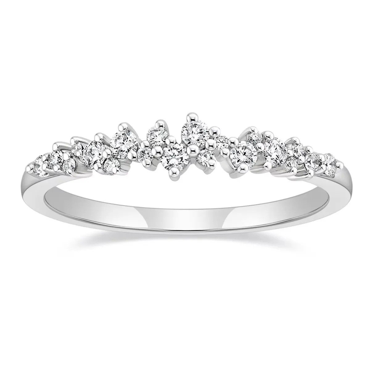 OAHLAN Fashion Jewelry Silver/ Gold/ Rose Gold Plated Stackable Wedding Bands Cubic Zirconia Copper Rings for Women Engagement