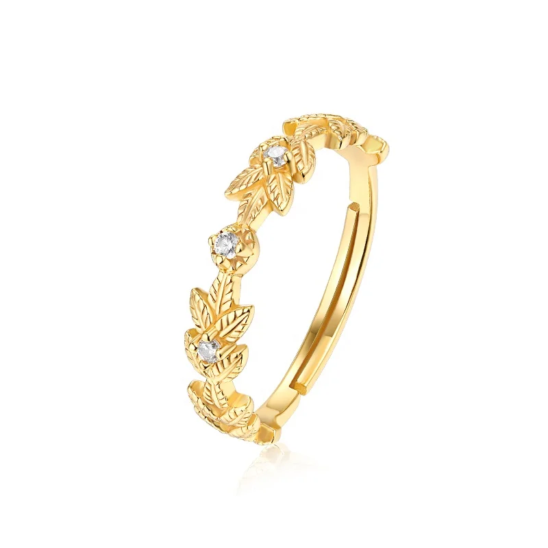 

Genuine 925 Sterling Silver Lucky Tree Leaf Finger Ring For Women Anniversary Jewelry Gift