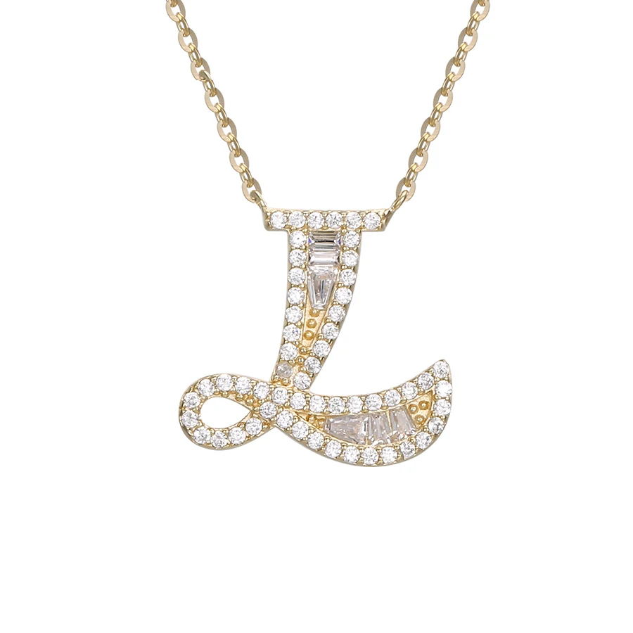 

01066 Xuping elegant jewelry new arrival design letter L with two color pendant necklace