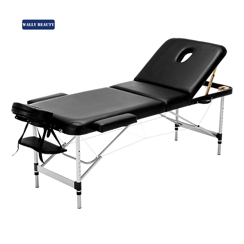 

Wallybeauty folding aluminium base table facial portable beauty massage bed