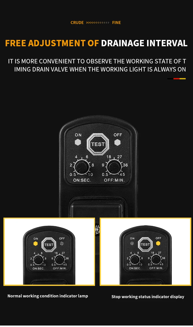 Solenoid Valve Timer Automatic Electronic Drain Variable Timing Drain
