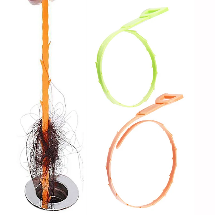 

Wholesale Sink Pipe Drain Cleaner Pipeline Hair Cleaning Removal Shower Toilet Sewer Clog Line Hook Kitchen Bathroom, Orange