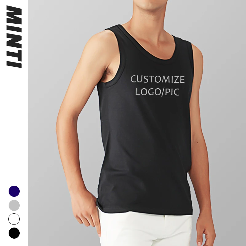 

Custom made design cool 100 cotton workout sport gym string men underwear tank top vest stringer singlet for men, 5 colors