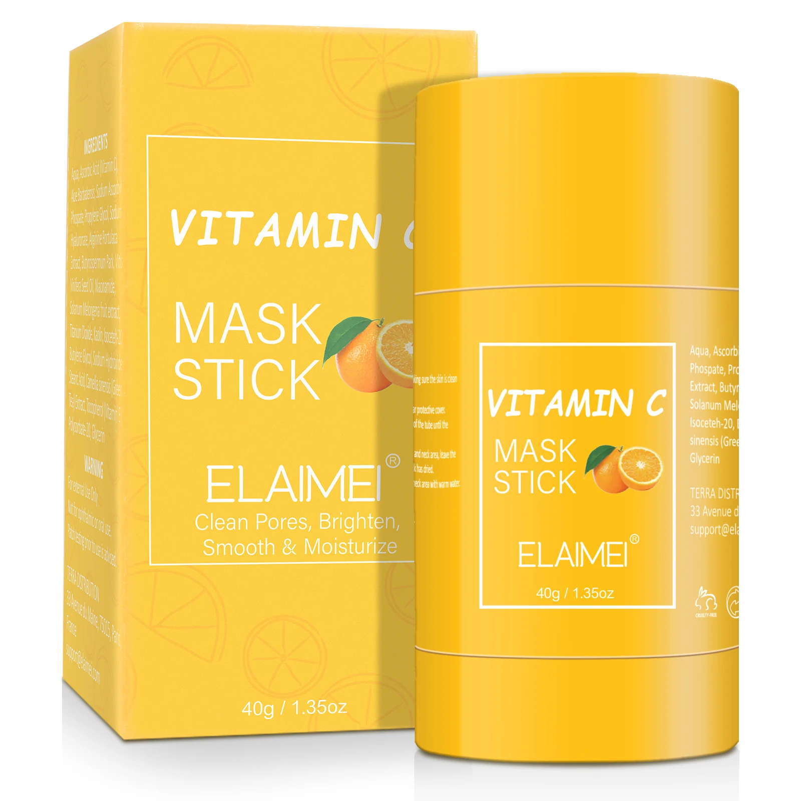 

ELAIMEI Facial Skin Care Solid Mask Mud Oil Control Moisturizing Vitamin C Facial Mask Stick