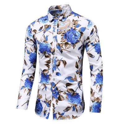 

Fashion casual Printed long-sleeve high quality stylish shirt for men