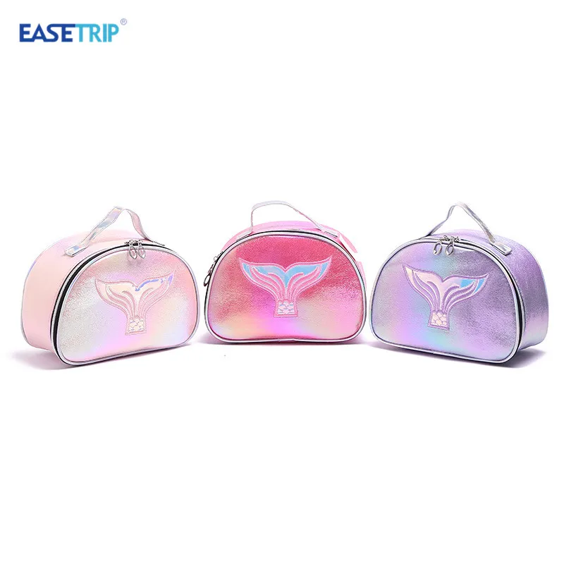 

New Luxury Private Label Holographic Bag Handbag Portable Travel Mermaid Tail Cosmetic Bag for Zipper Promotional Makeup Bag 89g, Custom color accept