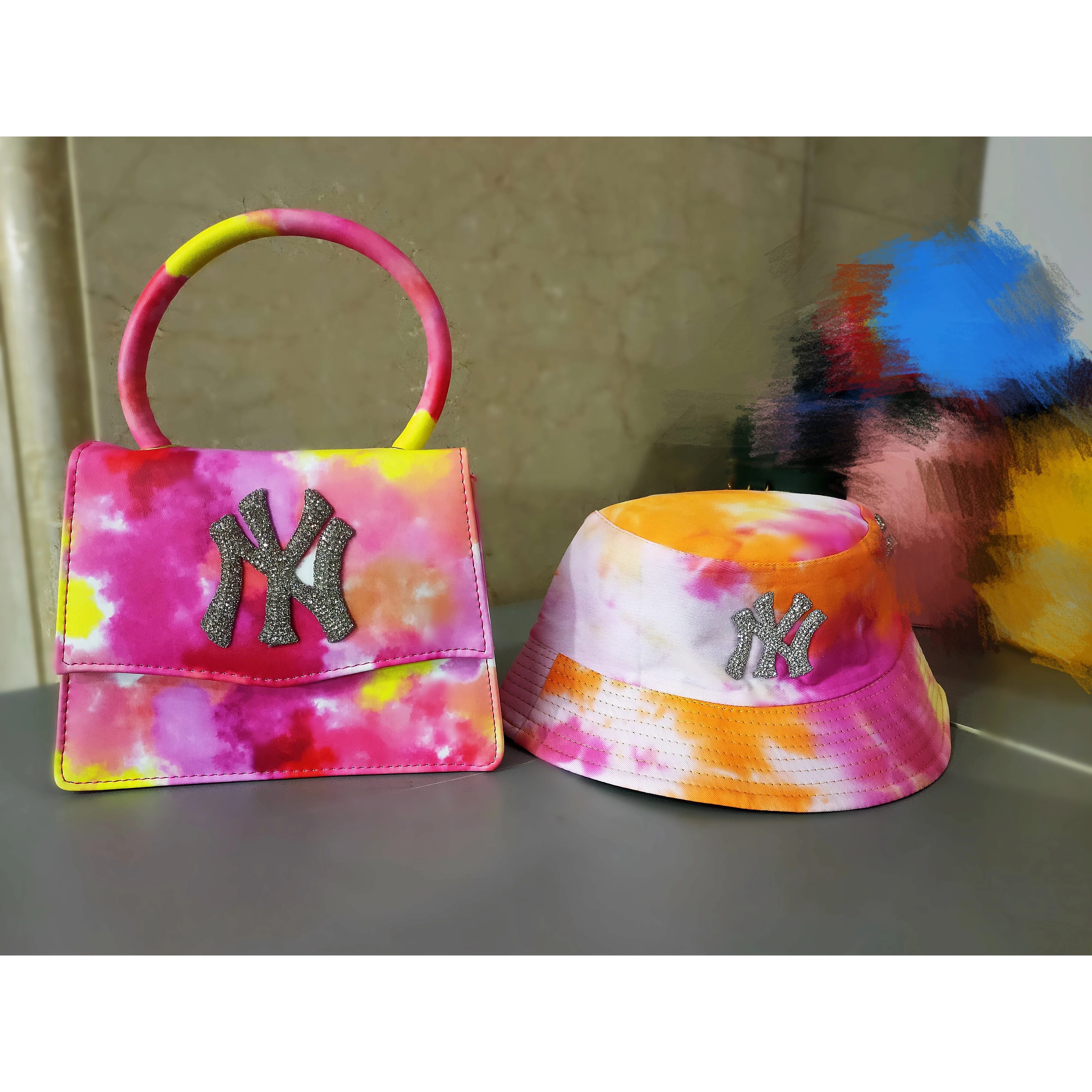 

2021 Summer Ladies Handbags Women Purses and Handbags Ny Purse and Hat Set, 5colors