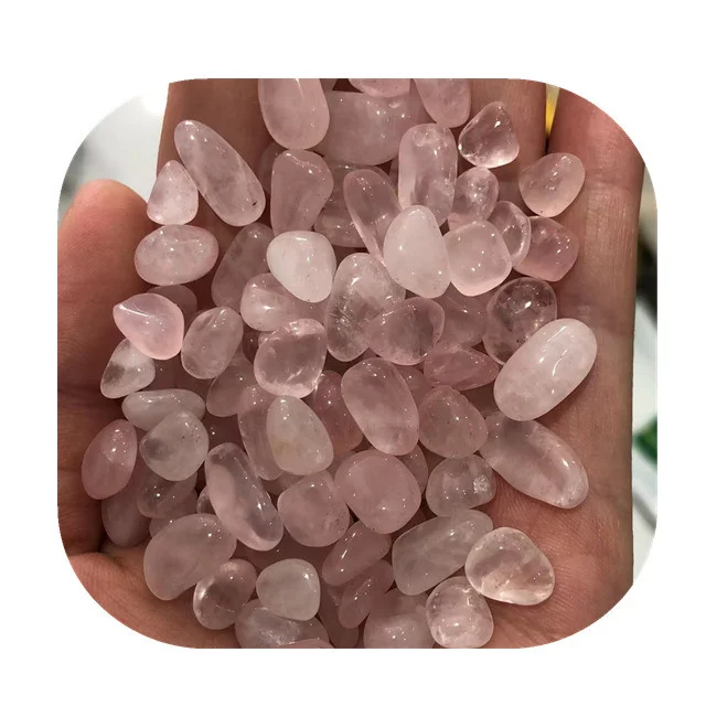 

Bulk wholesale 5-8mm stone heal crystal gravels natur pink Madagascar rose quartz crystal chips for sale