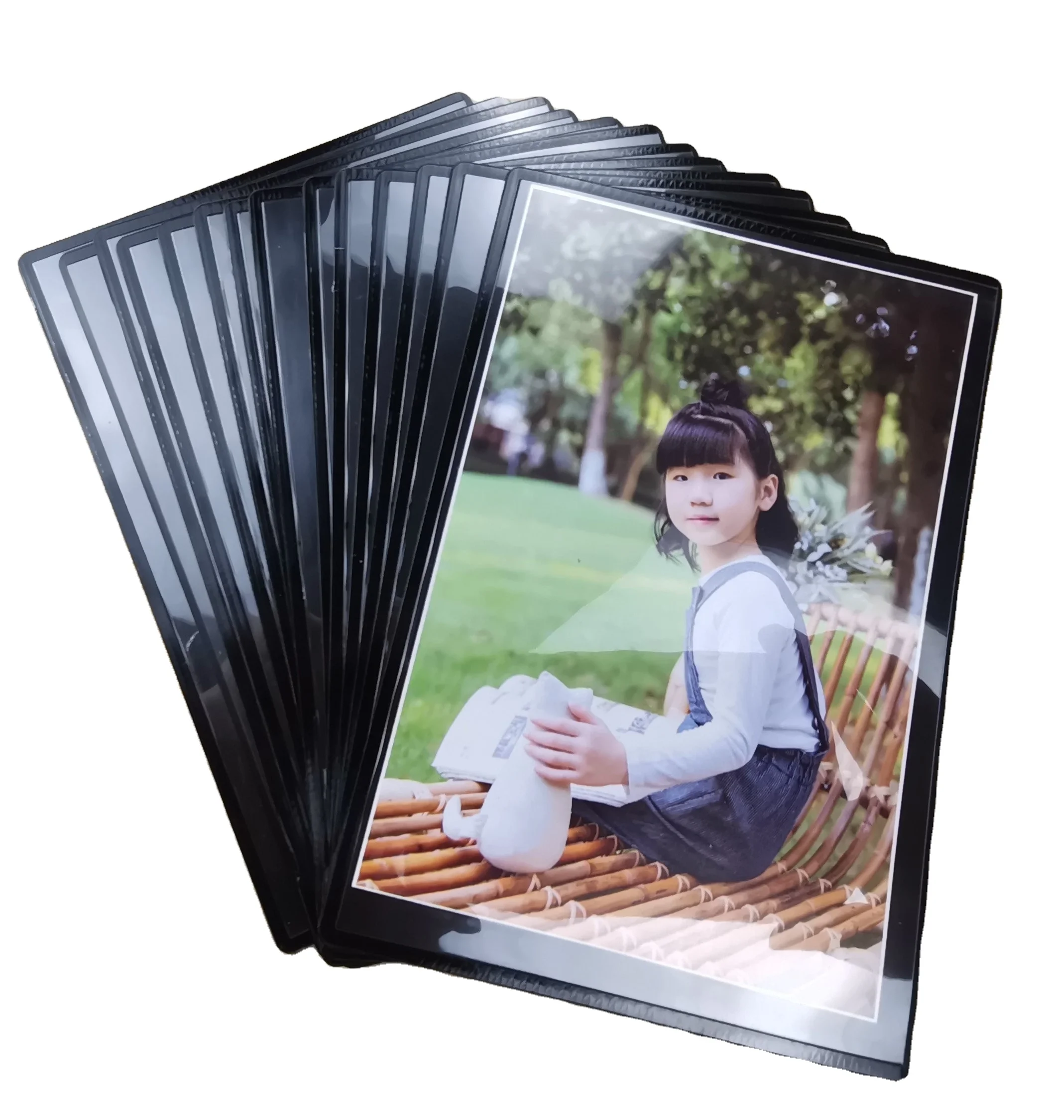 

4R White/Black magnetic photo frame,round corner full magnet back,magnetic picture Dry erase pockets