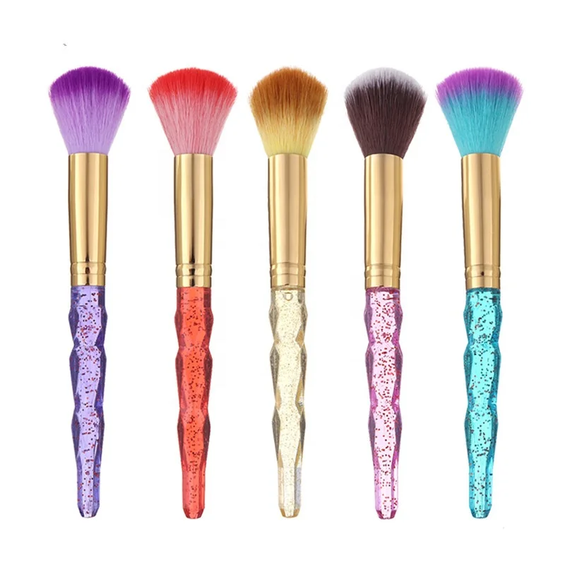 

Newest Manicure Colorful Transparent Bright Holder Manicure Clean Brush Nail Dust Brush