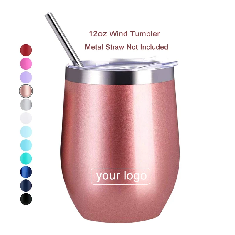 

Customize Double Walled Insulated Travel Stainless Steel Warmer 350Ml 12 Oz Egg Shape Mugs Gold Wine Tumbler, Custom printed