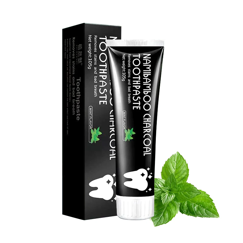 

Fast effective teeth whitening toothpaste activated charcoal toothpaste mint flavor blanchiment dentaire, Black