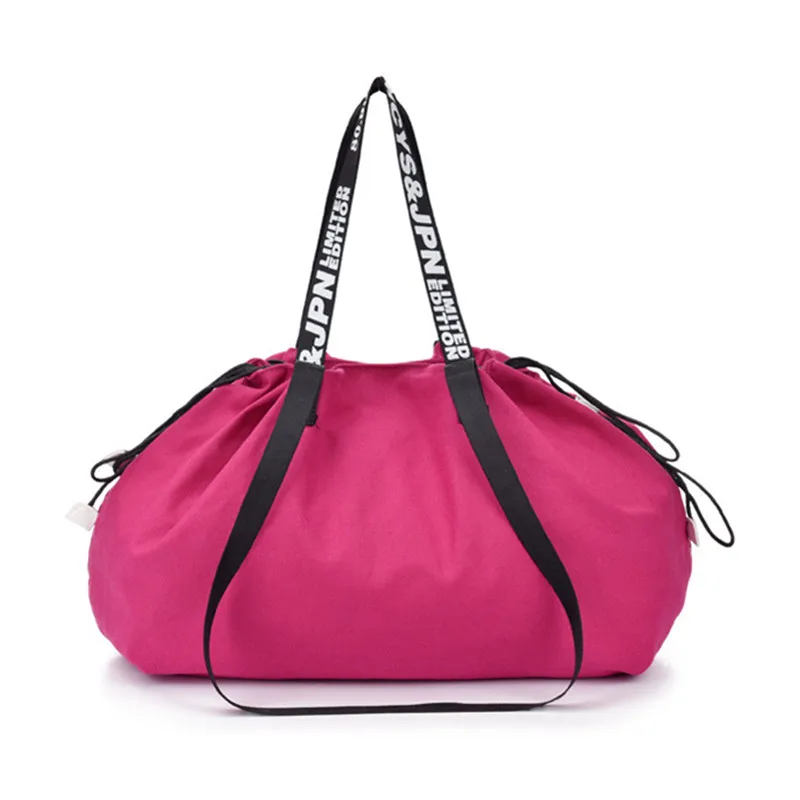 Custom women men canvas travel duffel bag shoulder sport bag drawstring gym bag