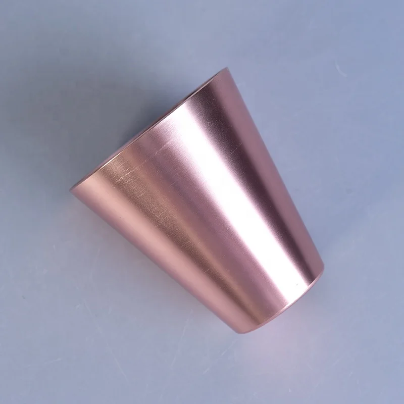 Luxury Electroplating Pink Metal Candle Jars Metal holders for Wedding Decor in bulk