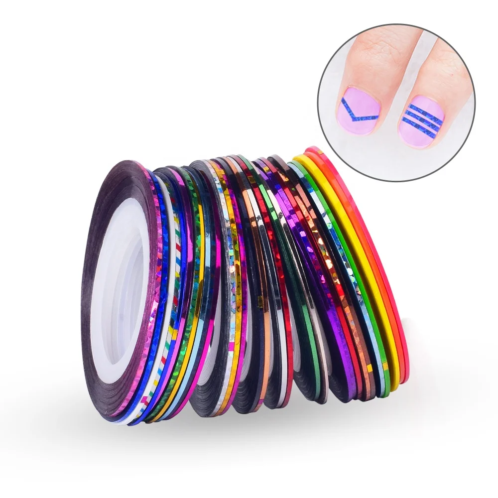 

30 Colors Mix Rolls Striping Tape Line Nail Art Decoration Sticker DIY Tips Manicure tools, 30 colors (not repeated)