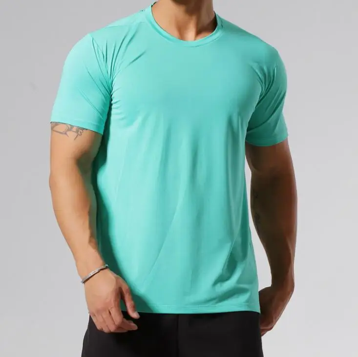 

Quick Dry Sports Mesh Fabric Fitness Workout Active Wear Men's T-shirts Wholesale Mens Gym clothing Elastane T Shirts