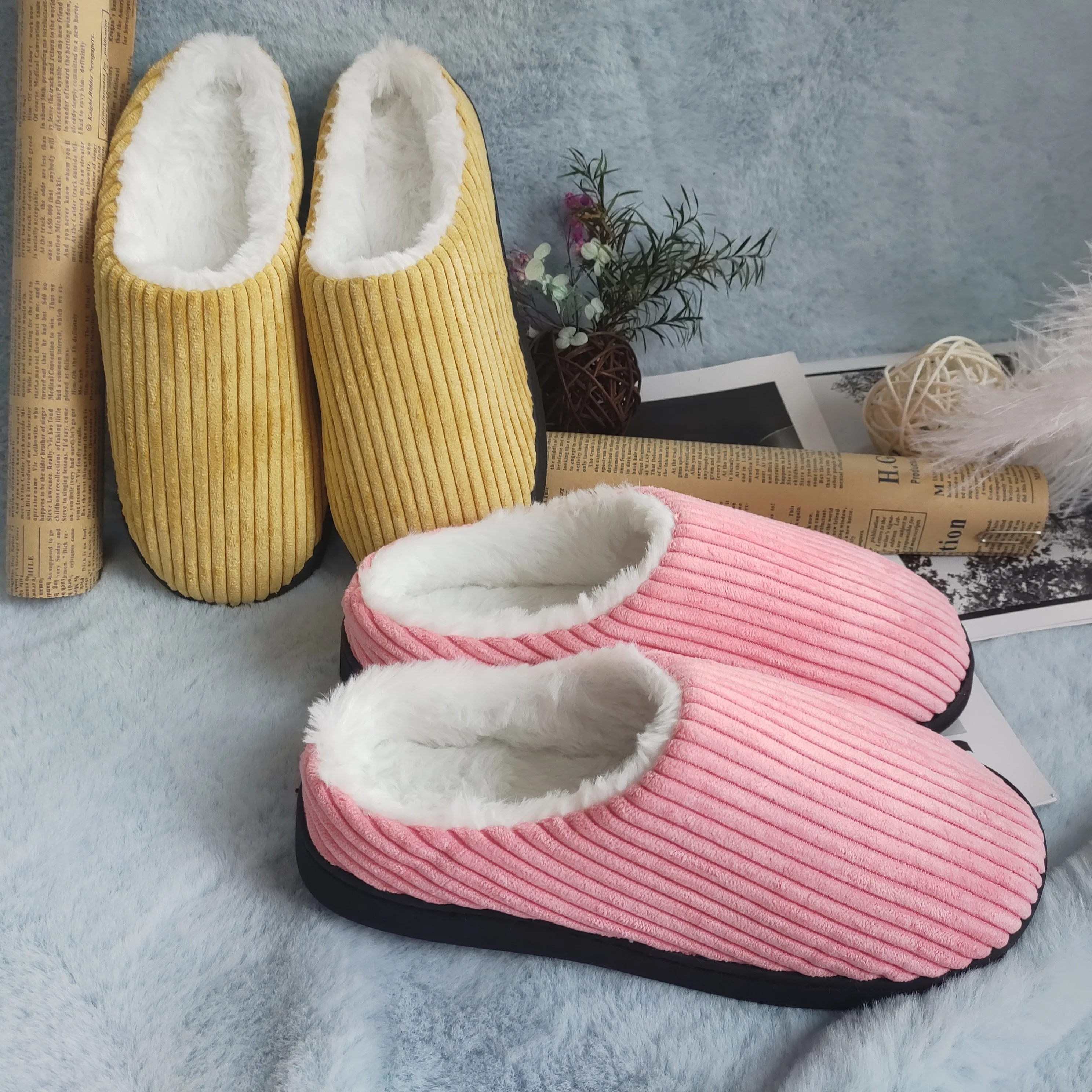 

2022 new style autumn and winter suede winter warm women indoor slippers, Many kinds